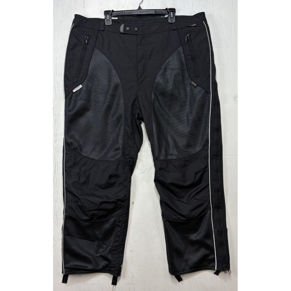 Olympia Moto Sports Cordura Motorcycle Riding Pants Mens 44 Black Reflective